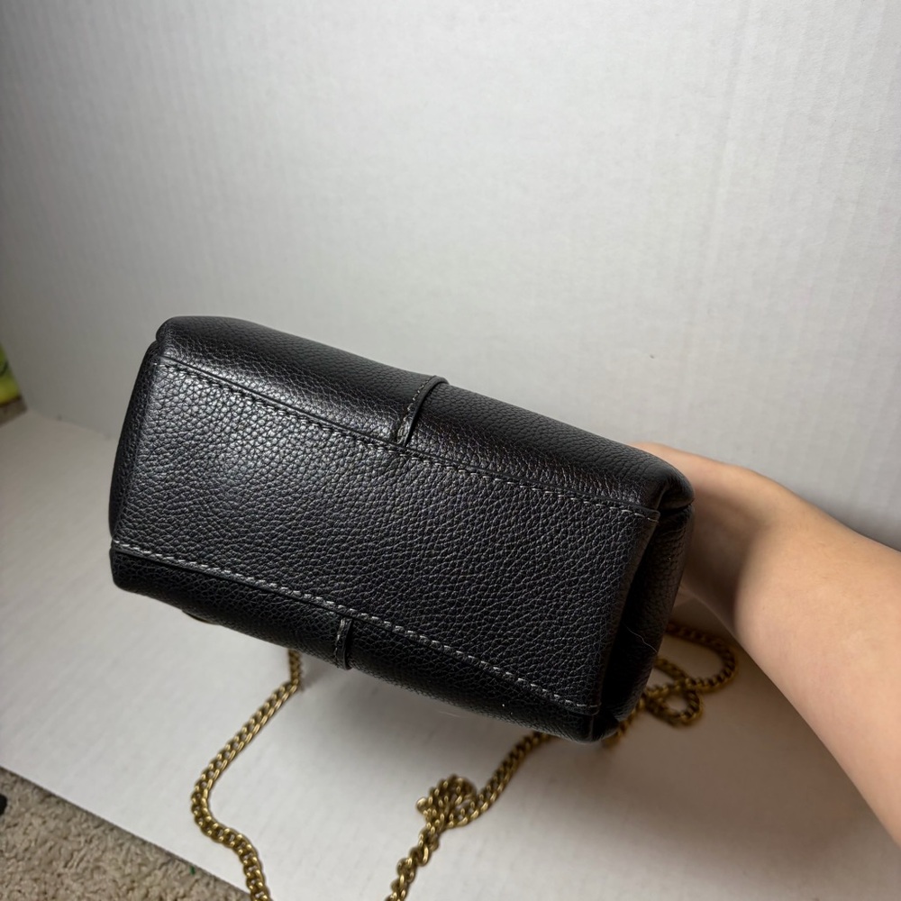 Coach Lana 19 Mini Brass/Black Pebble Leather Crossbody Bag - Picture 6 of 7